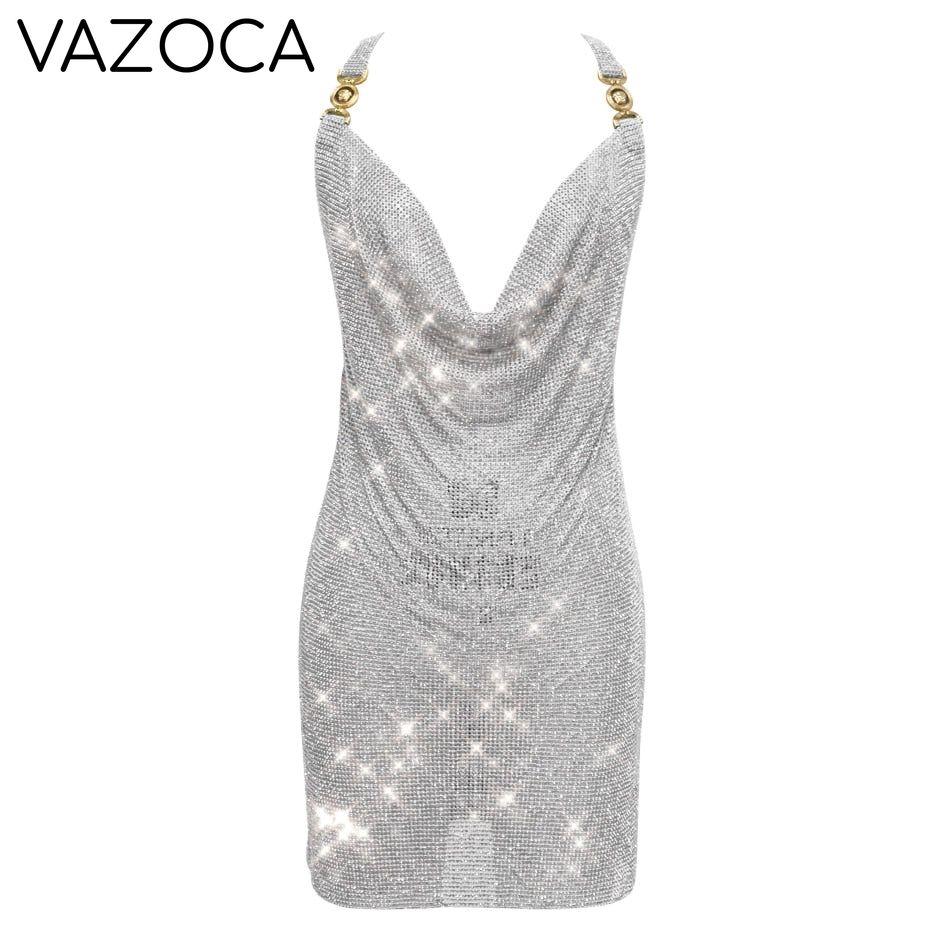 Crystal Mesh Rhinestones Mini Dress
