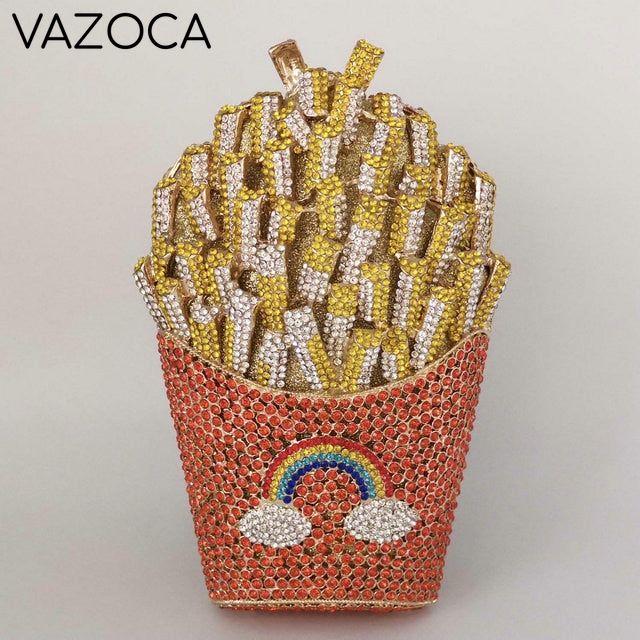 Fries Rainbow Clutch Bag Orange Small Clutch