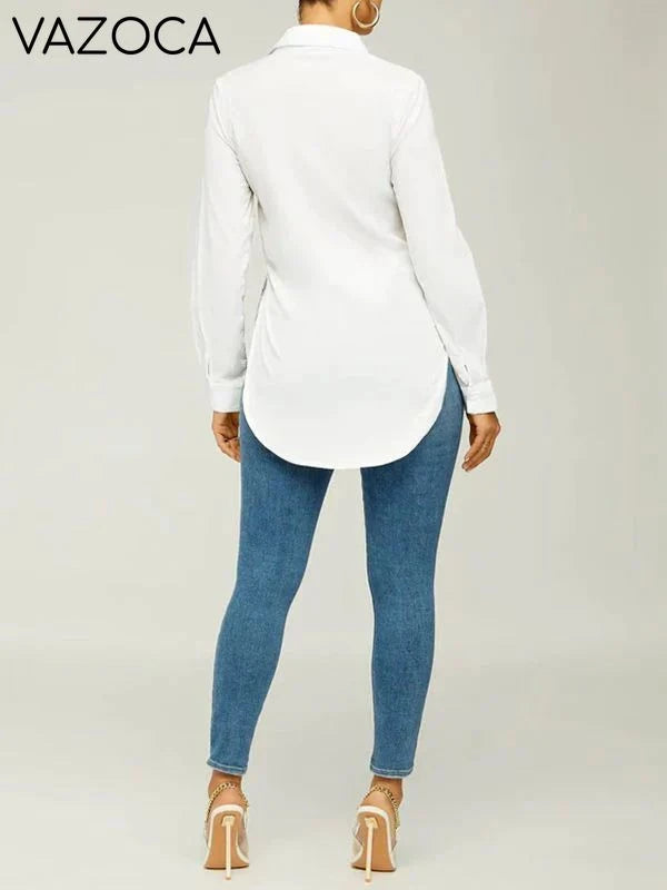 Solid Side-Slit Shirt