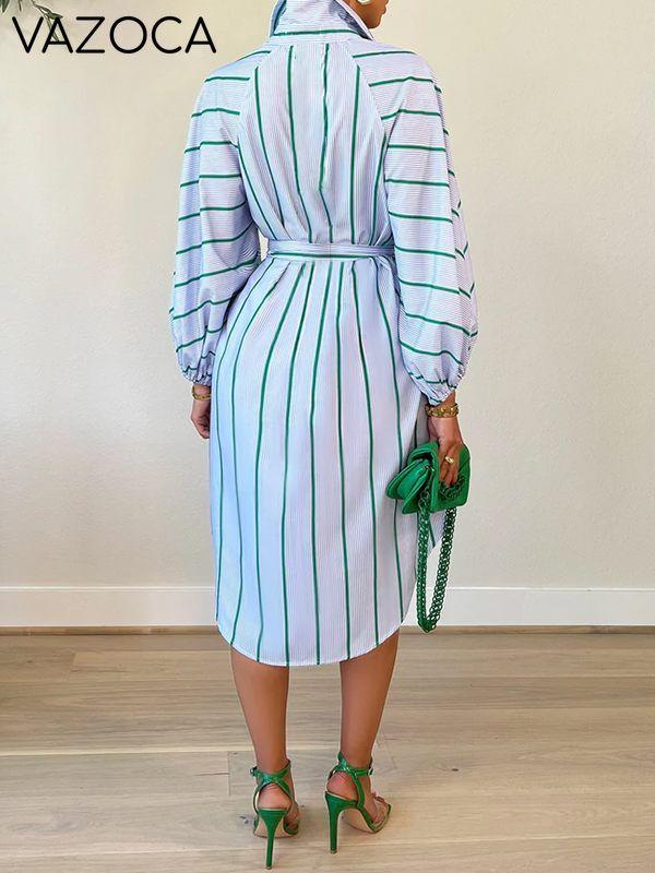 Stripe Tied Shirt Dress--Clearance