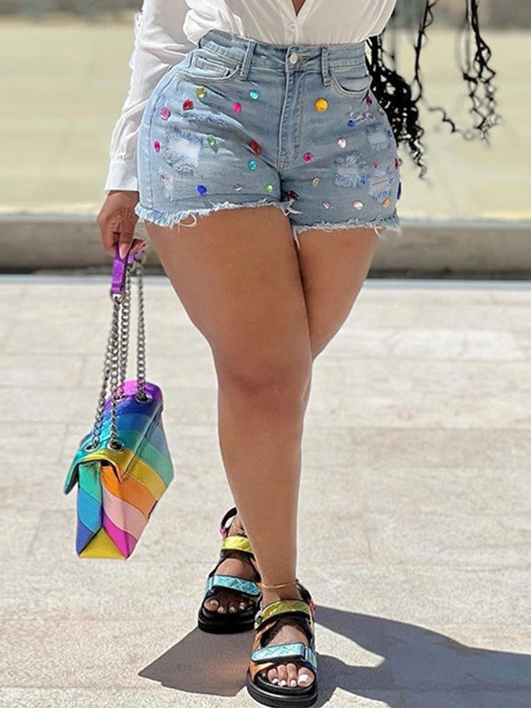 Morchique Studded Denim Shorts