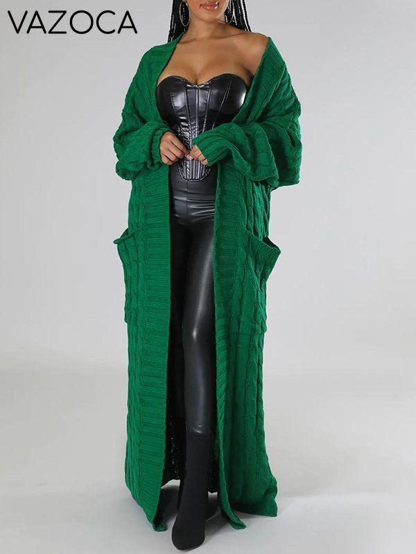 Solid Open-Front Long Cardigan