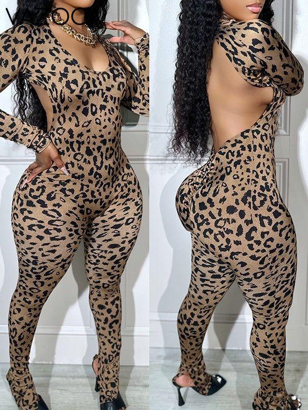 Leopard Open-Back Jumpsuit