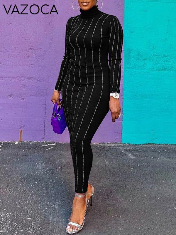 Studded Turtleneck Dress
