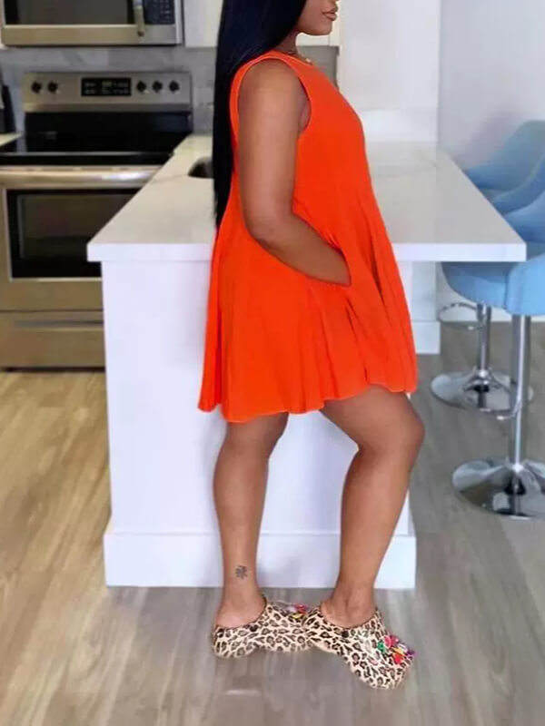 Gorgeousladie Solid Sleeveless Dress