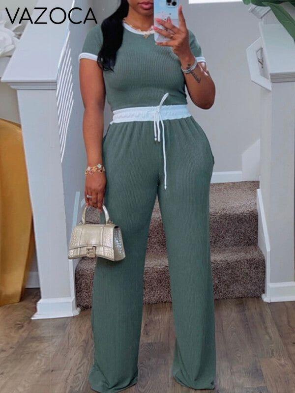 Ribbed Tee & Pants Set