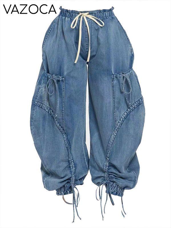 Drawstring Cargo Jeans