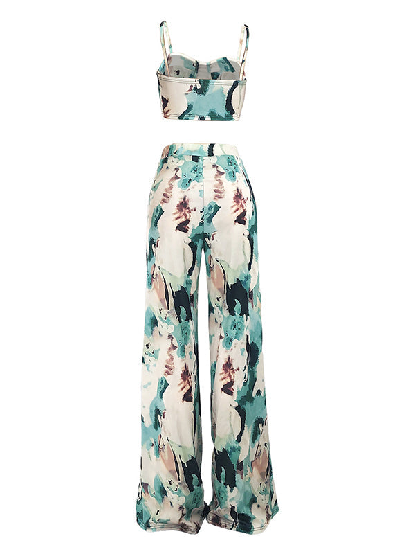 Morchique Printed Cami Top & Wide-Leg Pants Set