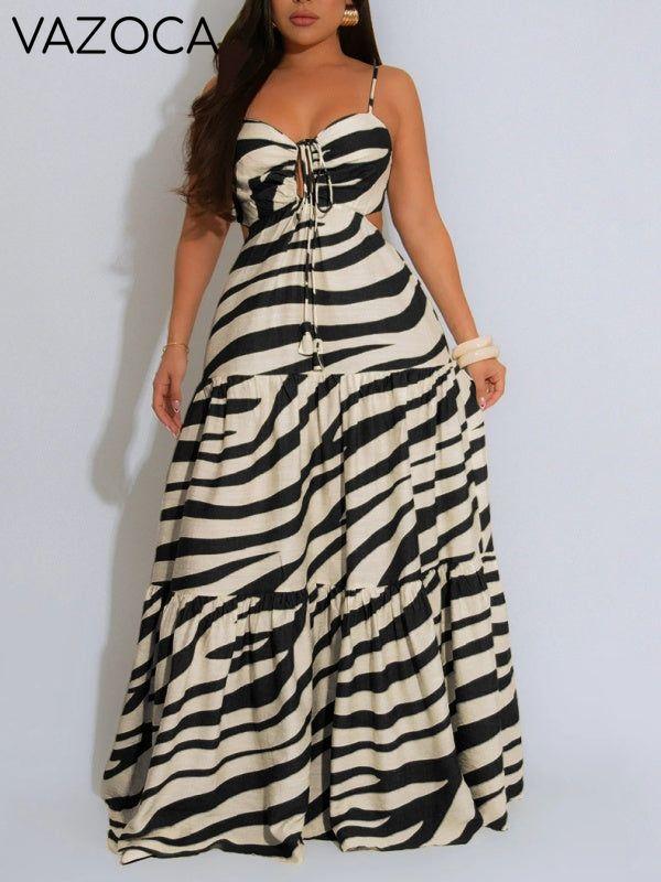 Morchique Printed Cami Ruffle Dress
