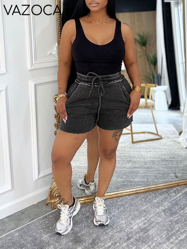 Tank Top & Washed Shorts Set