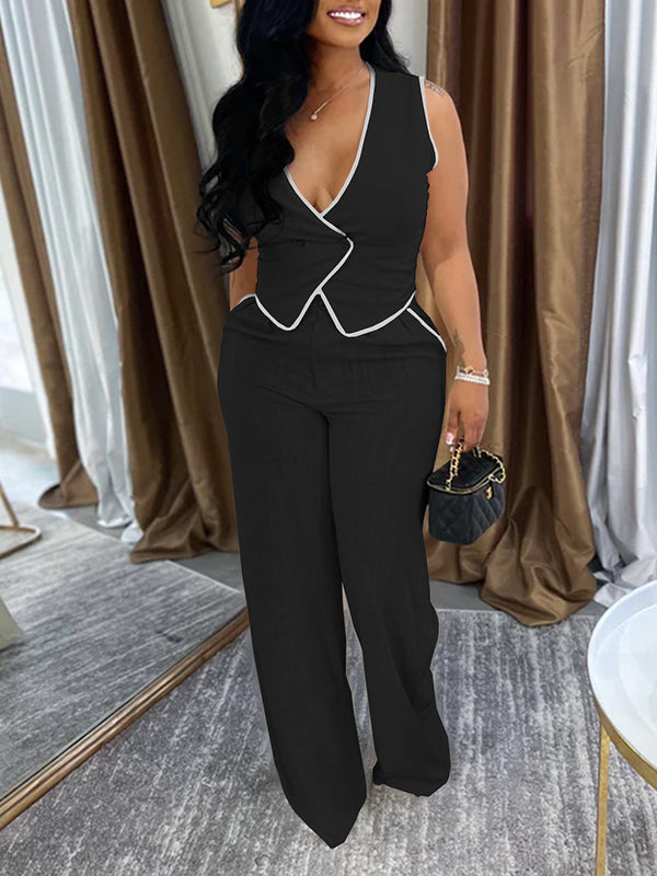 Piping Vest & Pants Set