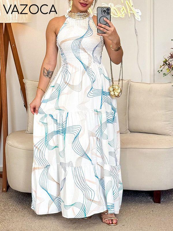 Printed Sleeveless Maxi Dress
