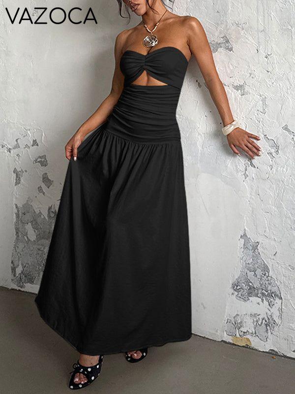 Solid Cutout Tube Dress