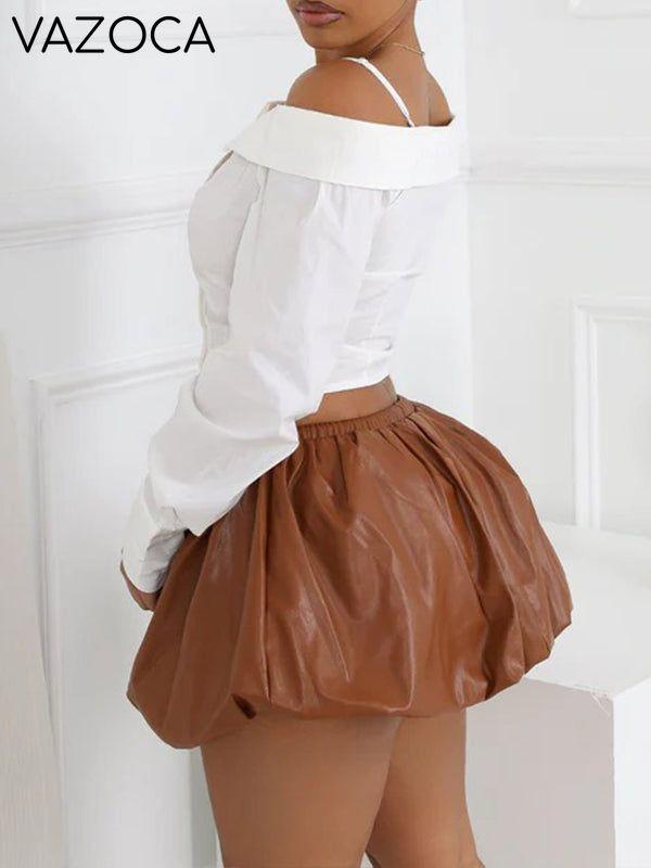 Solid Cold-Shoulder Shirt