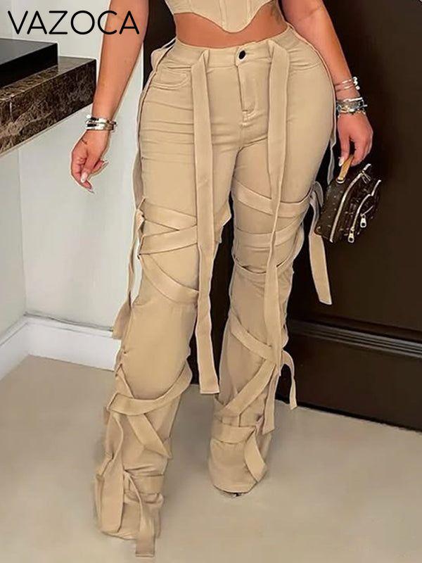 Solid Fringe Pants