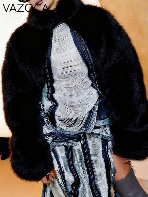 Solid Faux-Fur Jacket
