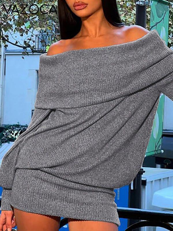 Off-Shoulder Knit Dress