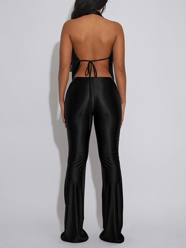 Cowl-Neck Halter Jumpsuit