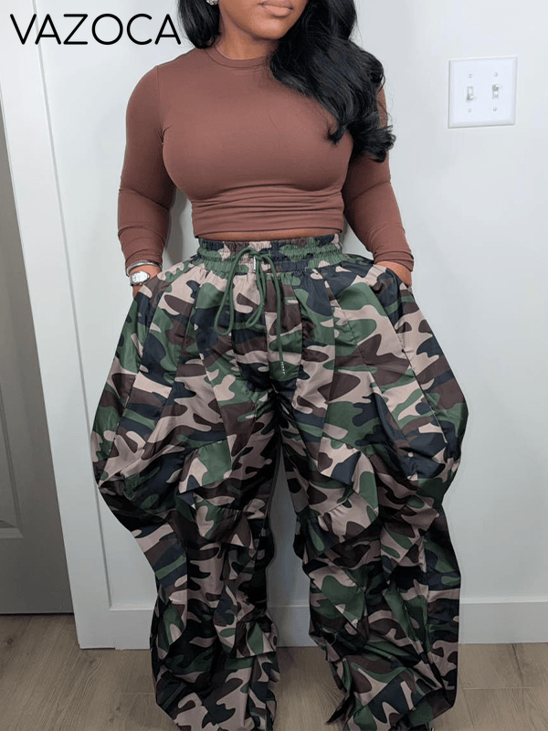 Camo Ruffle Combo Pants
