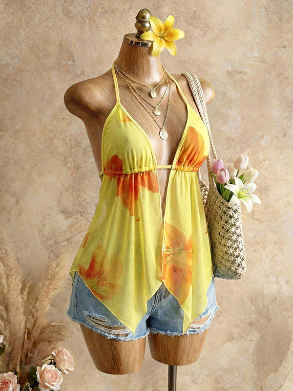 Printed Halter Top