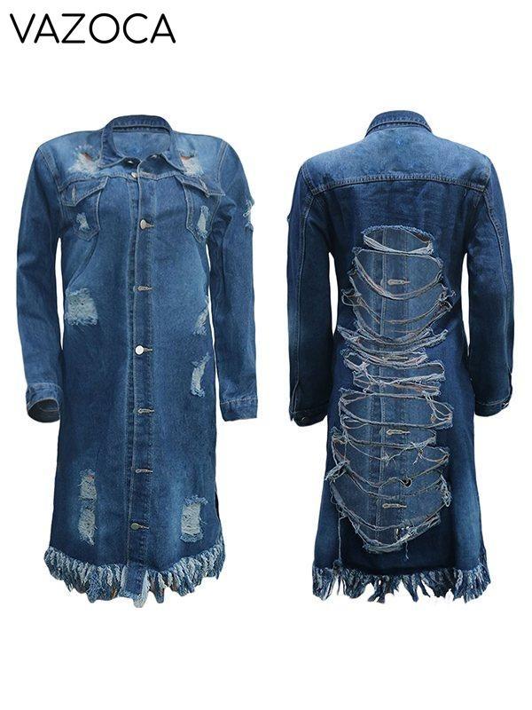 Distressed Fringe Denim Jacket
