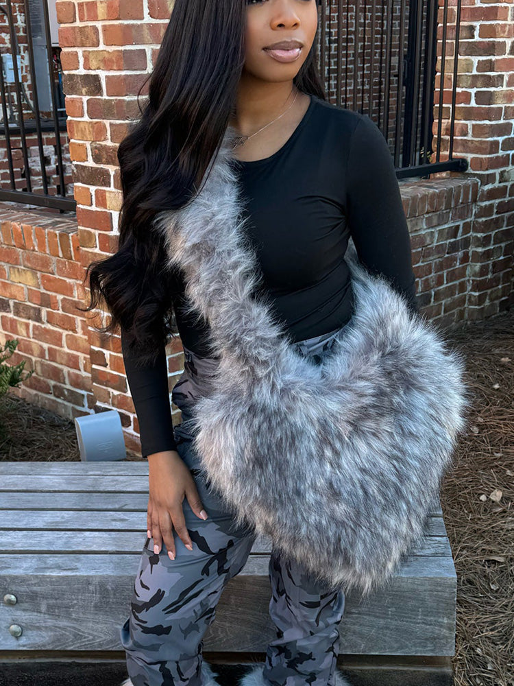 Faux Fur Shoulder Bag