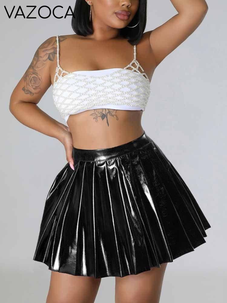 Metallic Pleated Skirts