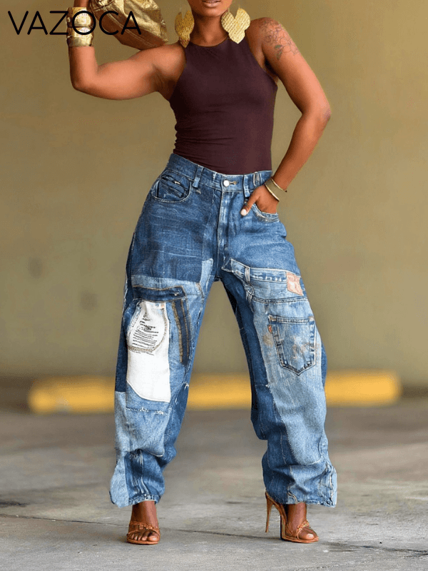 Patch Print Jeans