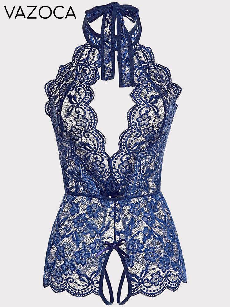 Lace One-Piece Teddy Crotchless Lingerie