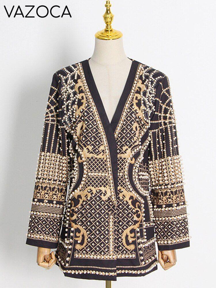 Luxurious Metallic Beaded Blazer/Dress