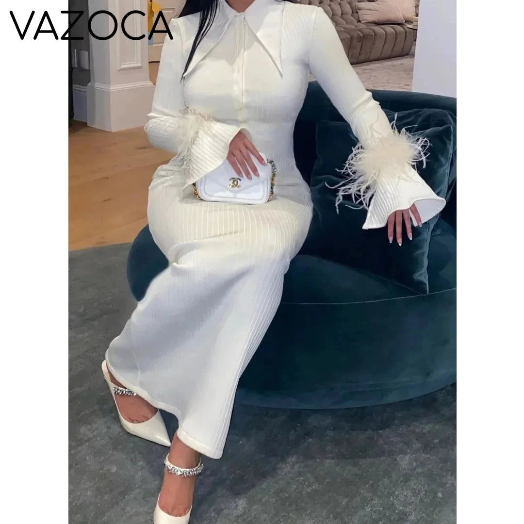Maddy Feather Bandage Maxi Dress