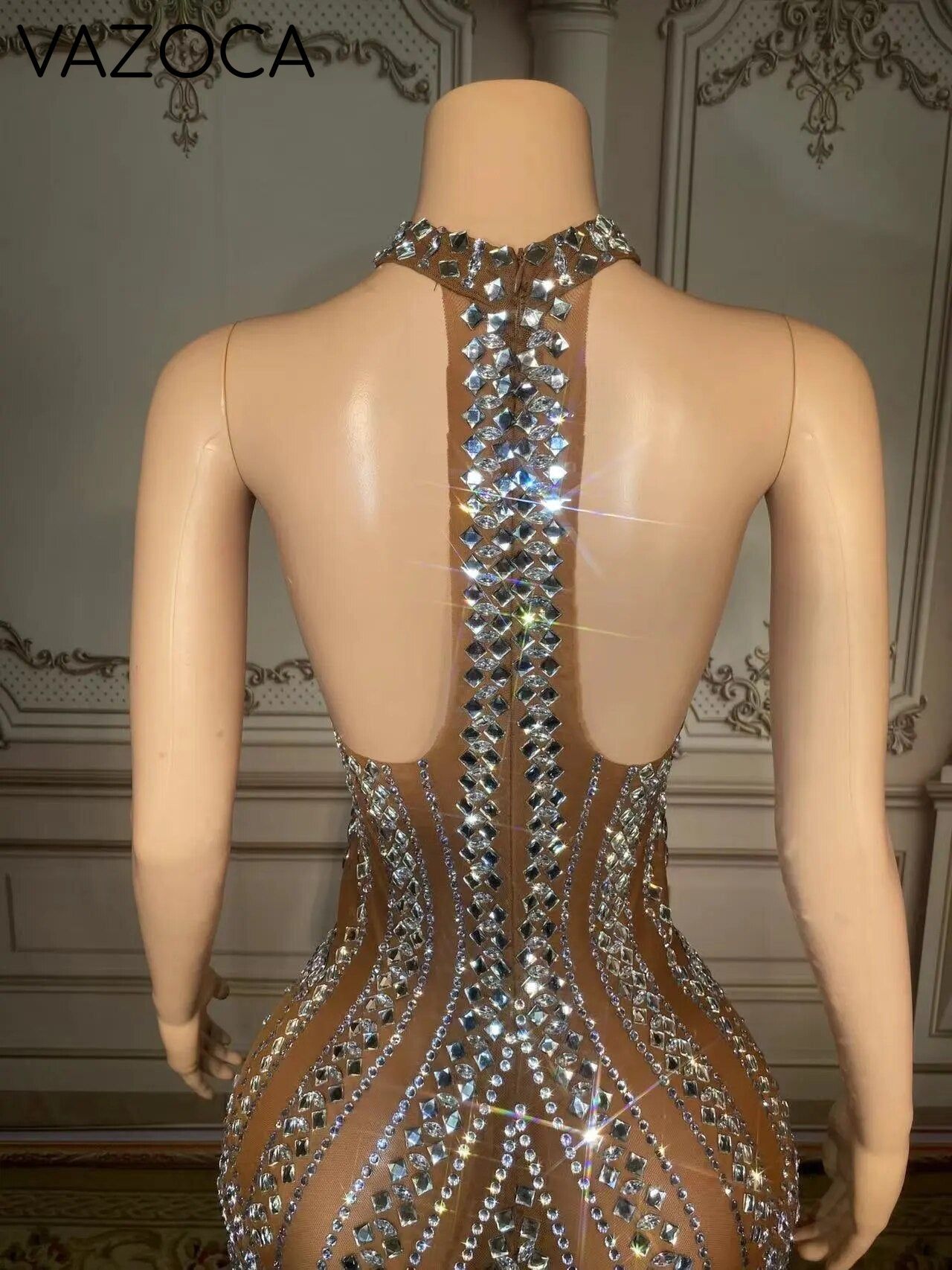 Nude Aesthetic Mesh Dress