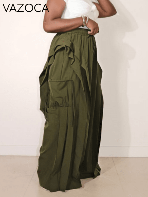 Ruffle Wide-Leg Pants