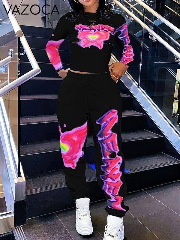 Printed Tee & Jogger Pants Set