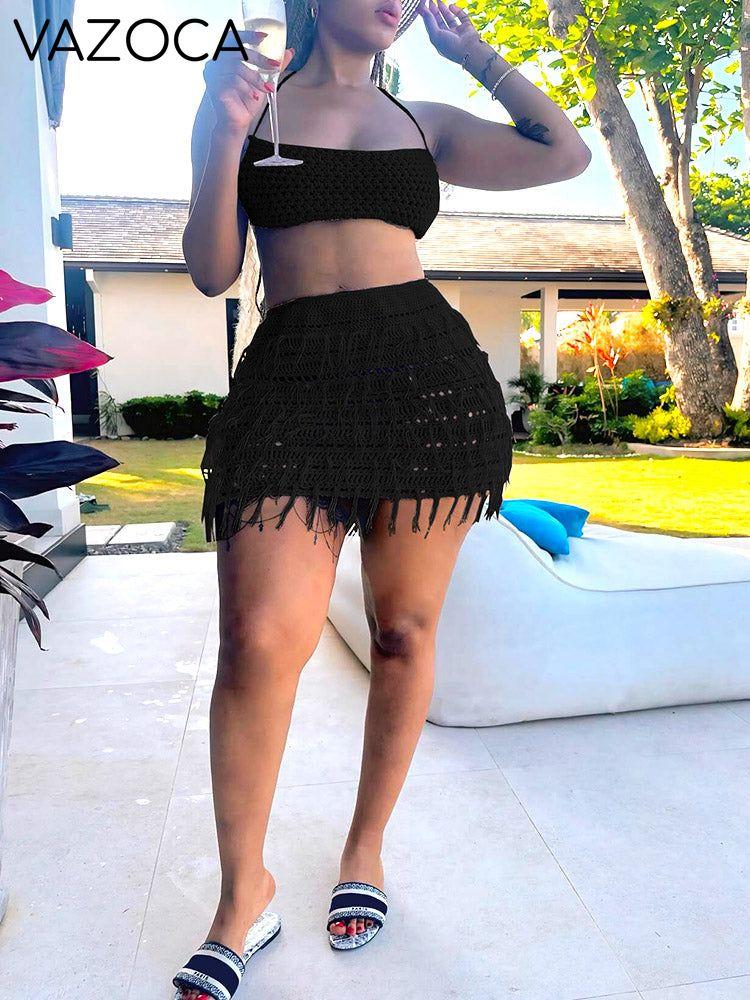 Crochet Fringe Skirt Set