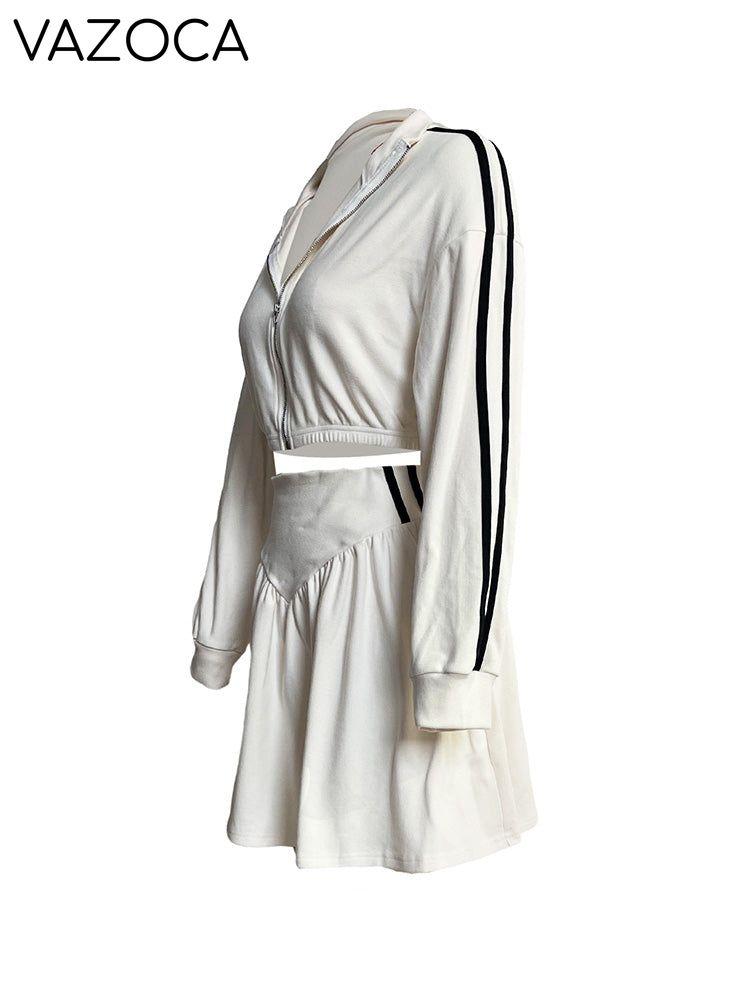 Zip Crop Top & Skirt Set