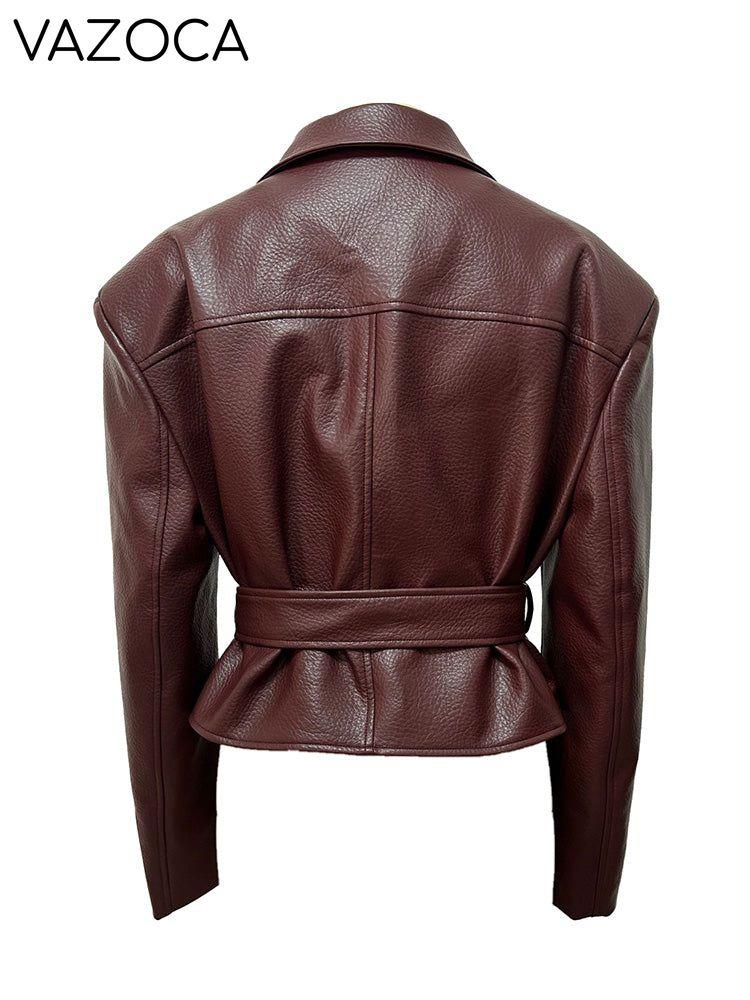 Faux Leather Belt Jacket