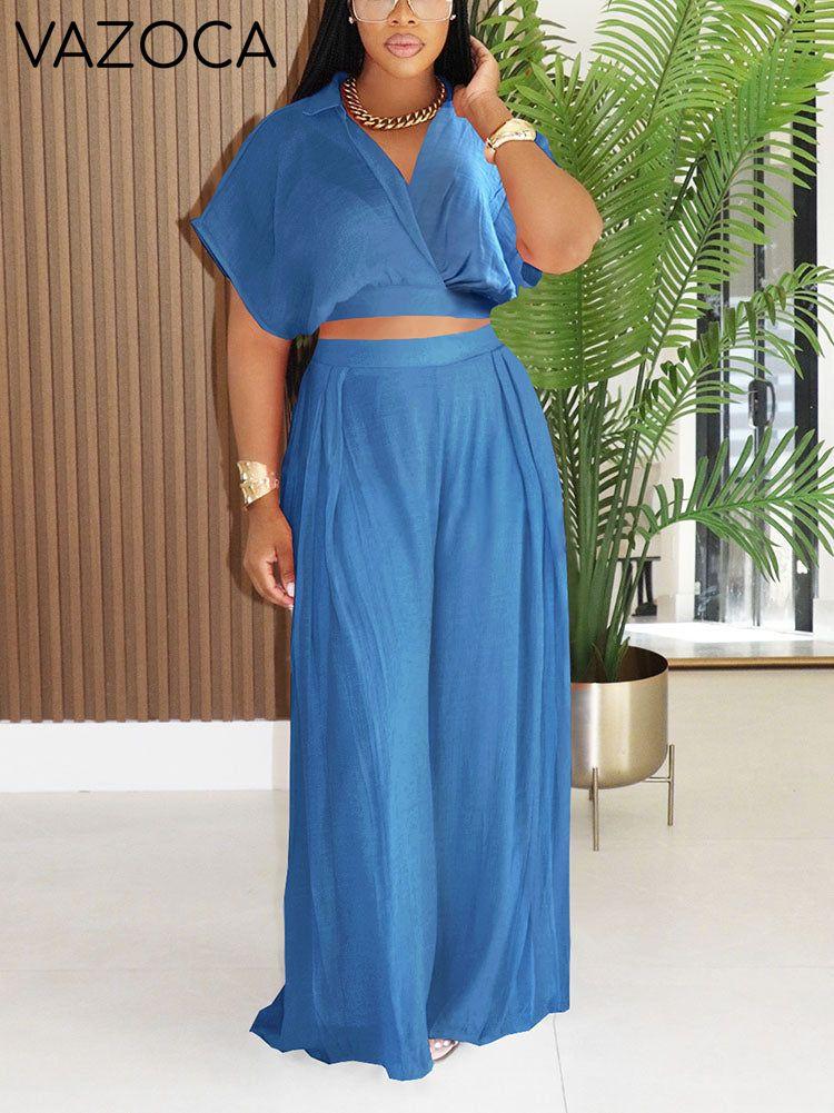 Breeze Cropped Top & Wide Pants Set