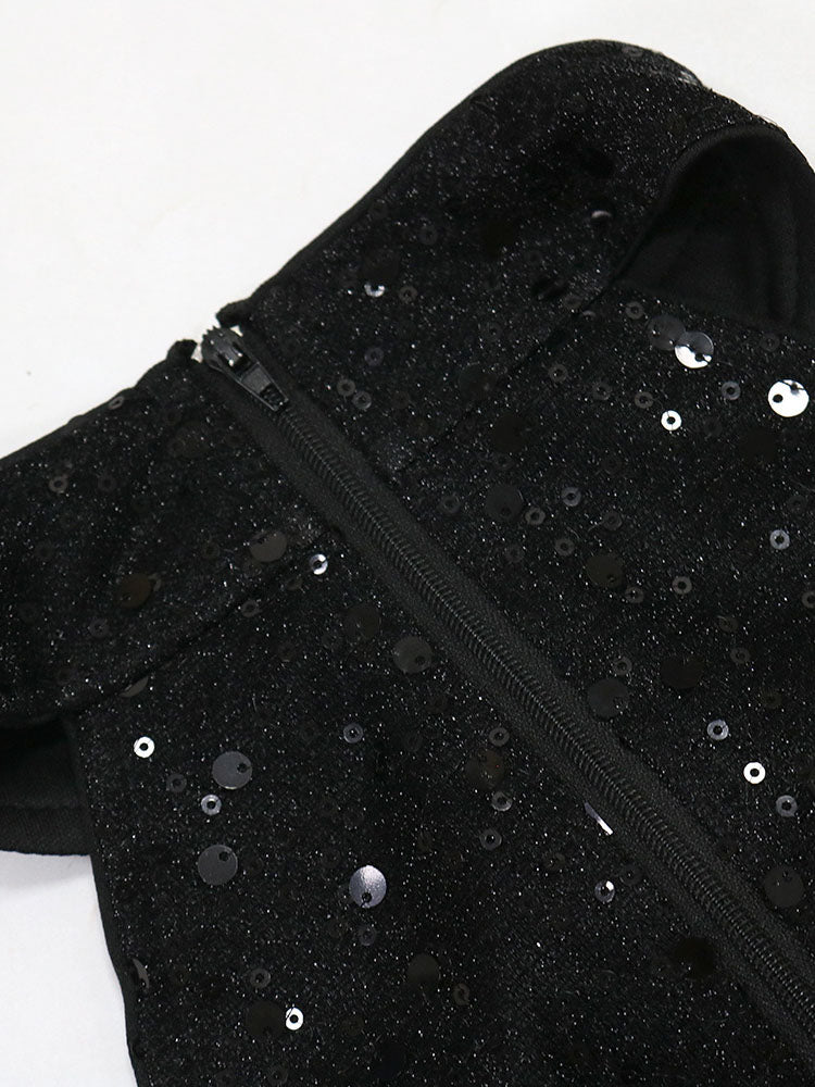 Sequin Cutout With Bow Mini Dress