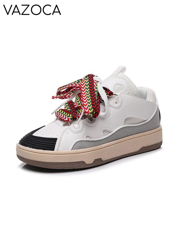 Contrast Lace-up Sneakers