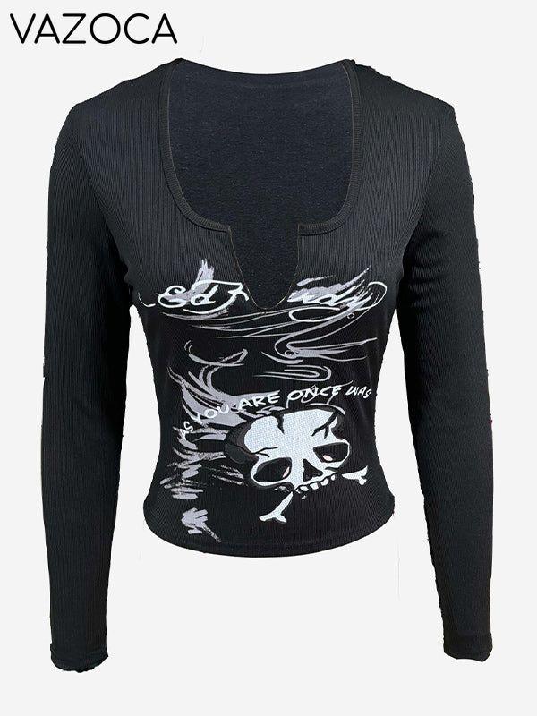 Printed V-Neck Tee