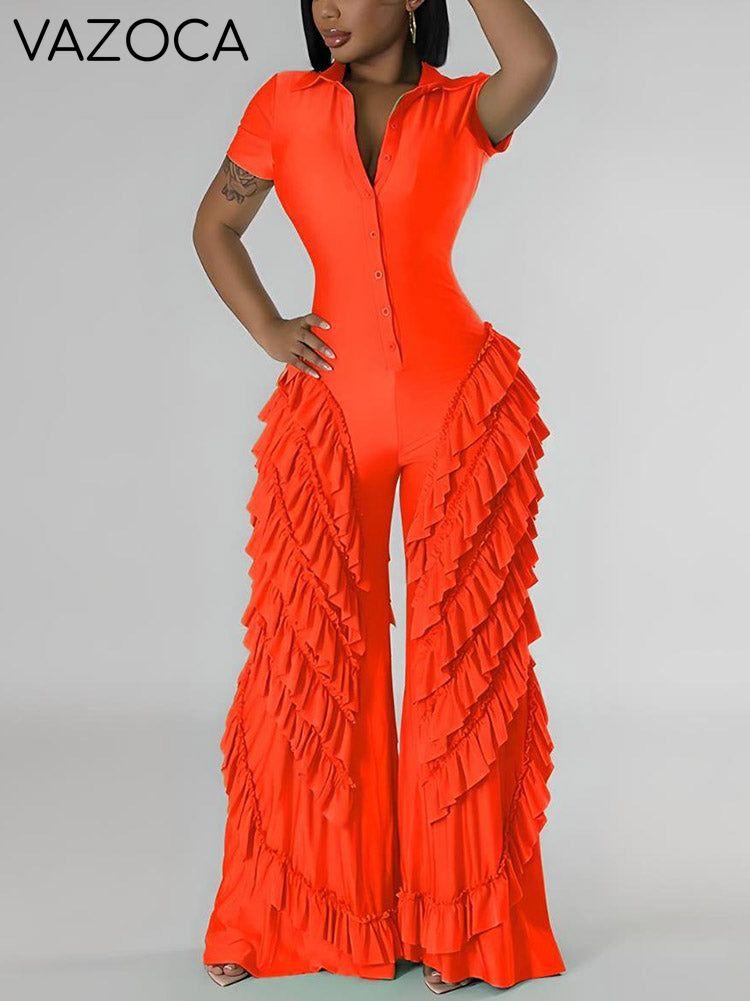 Ruffle Wide Leg Jumpsuit