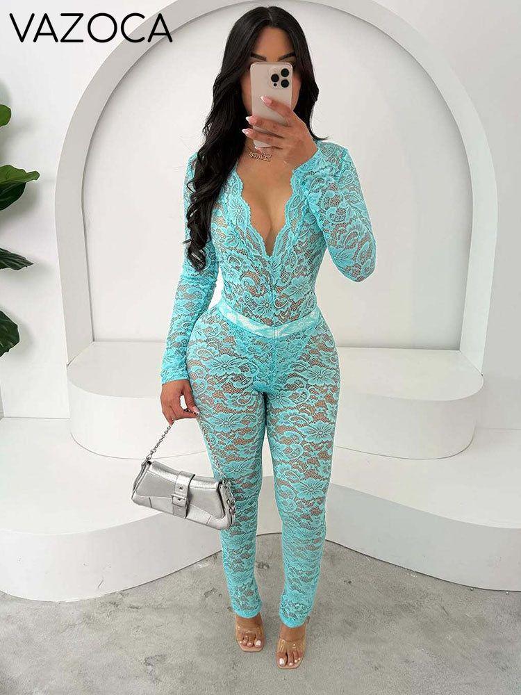 Statement Lace Bodysuit & Pants Set