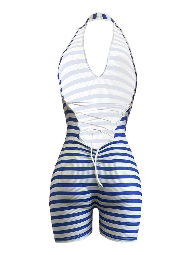 Striped Halter Romper
