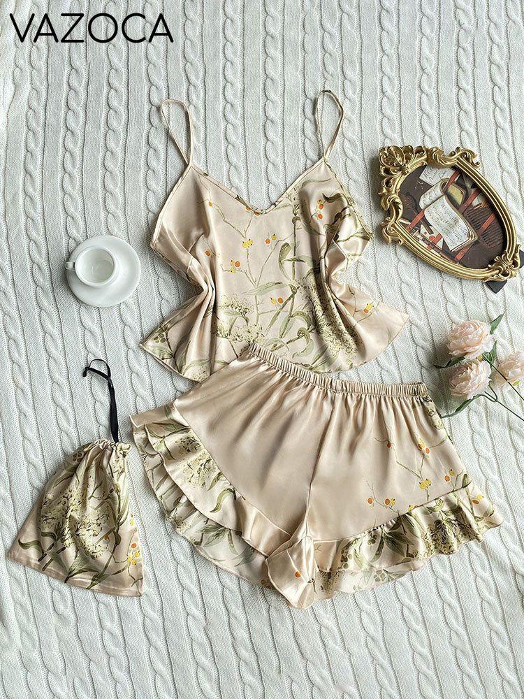 4-Piece Satin Nightdress Loungewear & Robe Set