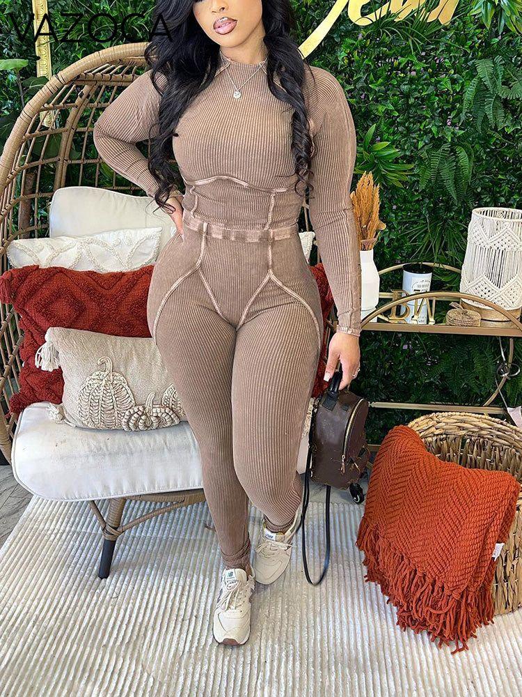 Ribbed Crop Top & Leggings Set