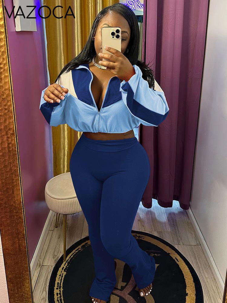 Sporty Colorblock Top & Leggings Set