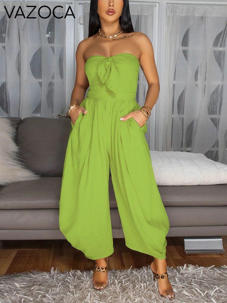 Brunch Tie-Front Strapless Jumpsuit