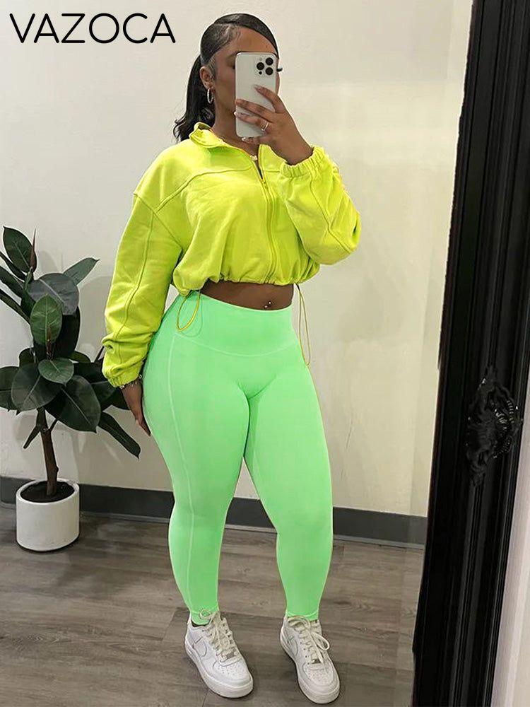Zip-Up Crop Top & Leggings Set