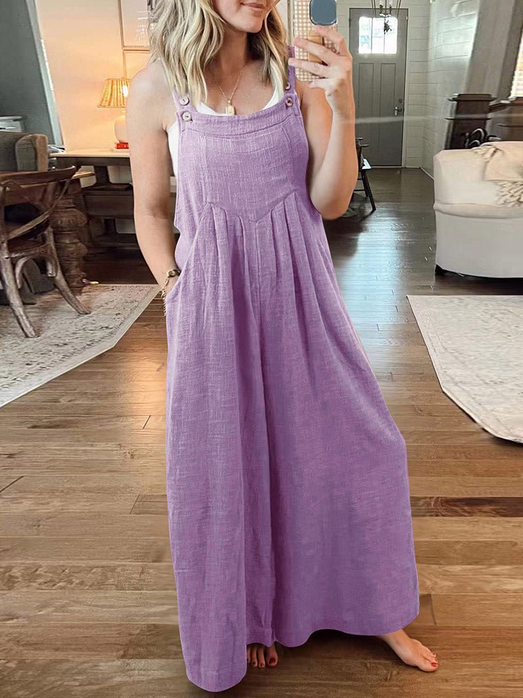 Cotton Linen Loose Overalls